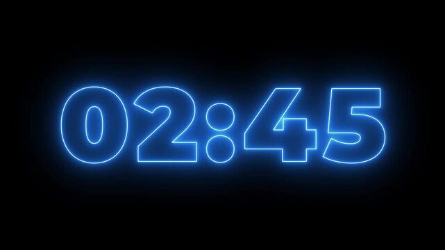3 minutes Countdown timer, 3 minutes displays a timer counting down minutes and seconds. Countdown timer from 3 to 0 minute time transparent background 4K countdown animation.