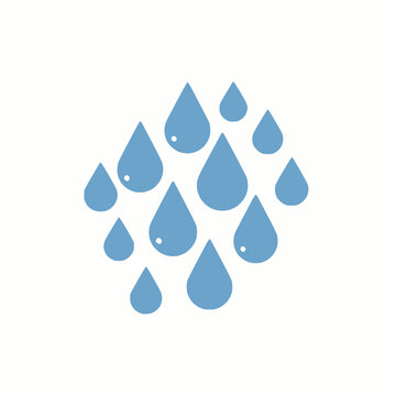 Rain Weather Icon SVG | Flat Vector Illustration