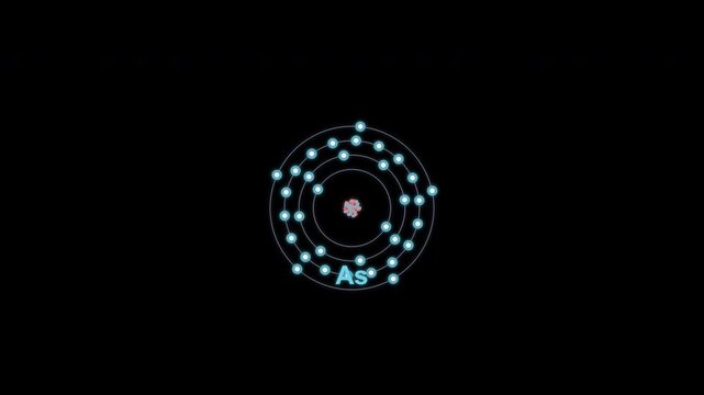 Arsenic As Bohr Atom Model Clean No Text Overlay Alpha Channel 4K