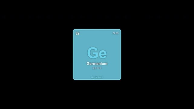 Germanium Ge Periodic Table Element Tile Animated Overlay Alpha Channel 4K