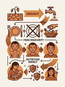 Social impact of drought and food insecurity on human nutrition