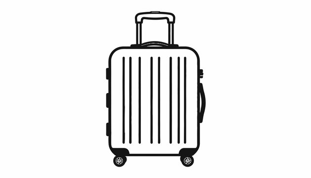Travel suitcase with handle and wheels.