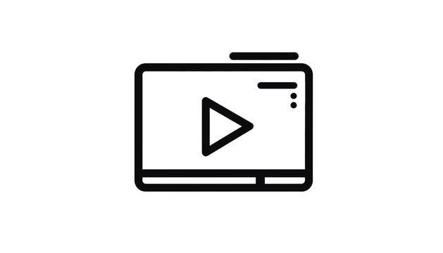 Play button on a screen icon.