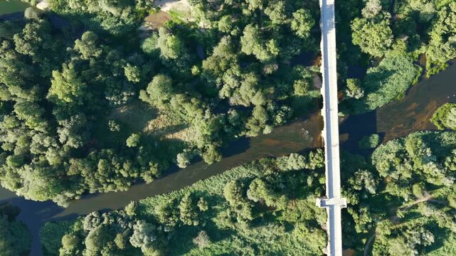 Aerial View Roman Bridge Gateway Salamanca Tormes River Riverside