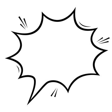 Comic book speech bubble blank expression cloud for dialogue or sound effects