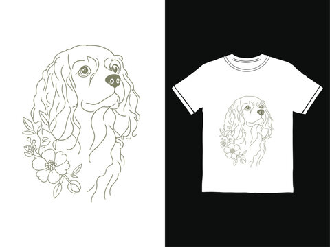 Cocker spaniel dog illustration on t shirt