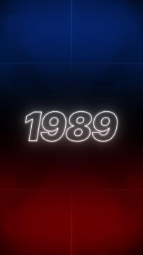 1989 Text Retro Style vertical