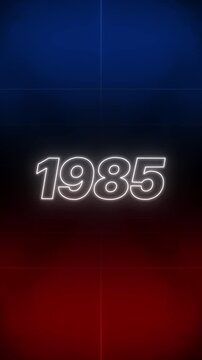 1985 Text Retro Style vertical