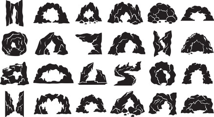 Naklejka premium Creative stylized letter m alphabet icons in black and white