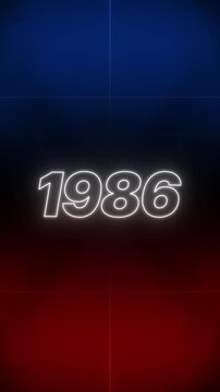 1986 Text Retro Style vertical