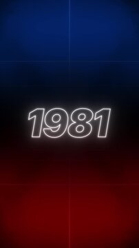 1981 Text Retro Style vertical