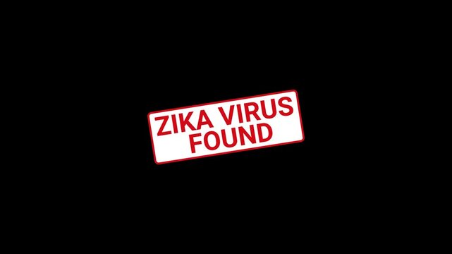 Zika Virus Found Warning Stamp Animation