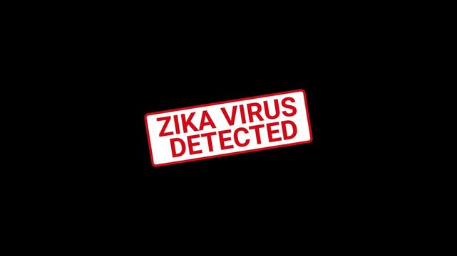 Zika Virus Detected Warning Stamp Animation