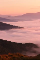 Fotobehang Bruin summer nature scenery, scenic sunset view in the mountains  © Rushvol