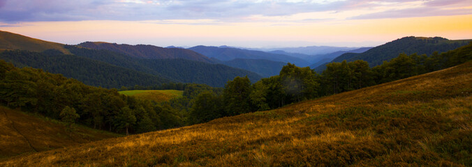 summer nature scenery, scenic sunset view in the mountains © Rushvol