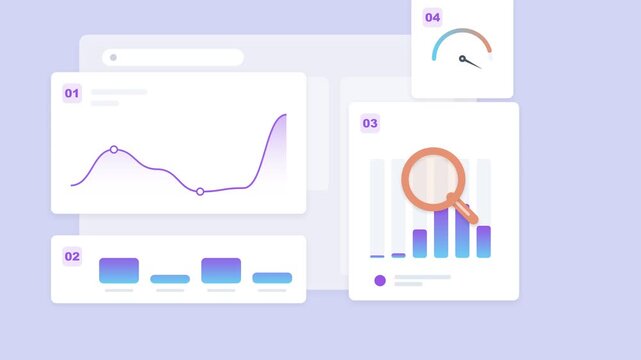 Data analytics dashboard showing business growth charts and performance metrics