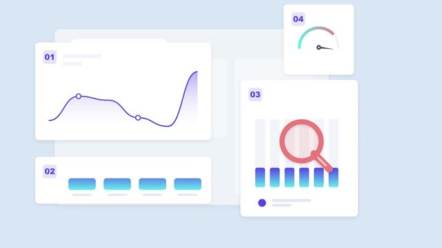 Data analytics dashboard interface showing charts and performance metrics