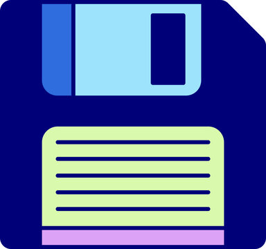 Retro Floppy Disk Data Storage Y2K Vector Illustration