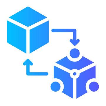 Digital twin virtual replica cyber simulation technology icon vector	