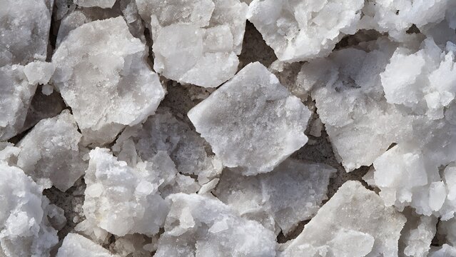 Natural Sea Salt Crystal Formation with White Mineral Texture and Geological Detail