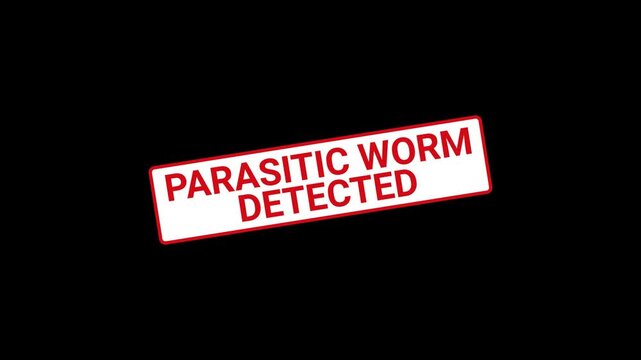 Parasitic Worm Detected Stamp Animation
