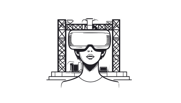 Person Wearing Virtual Reality Headset.