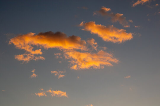 Golden Clouds in the Evening Sky