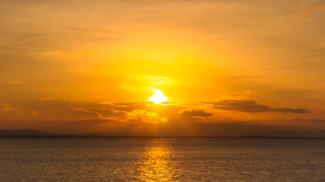 Golden Sunset Over the Ocean