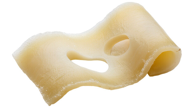 Isolated dried fish maw, a premium culinary ingredient with an unique texture and shape
