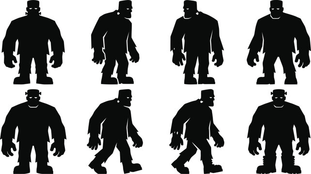 Frankenstein monster character poses set