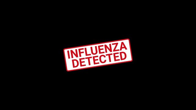 Influenza Detected Warning Stamp Animation