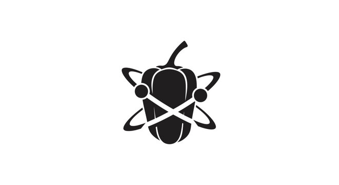 Atomic structure inspired bee logo design.