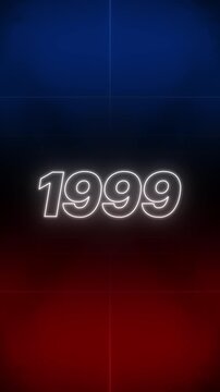 1999 Text Retro Style vertical