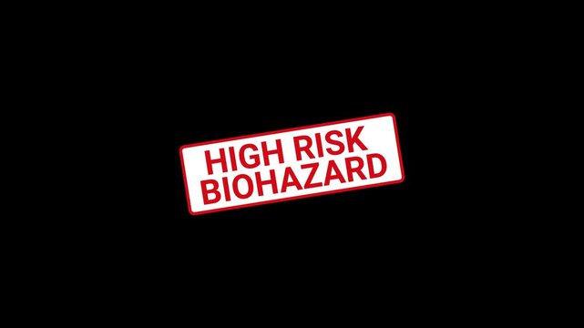 High Risk Biohazard Warning Stamp Animation