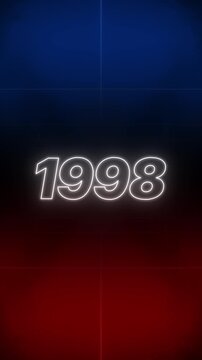 1998 Text Retro Style vertical