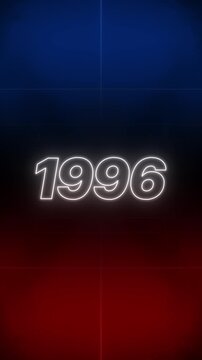 1996 Text Retro Style vertical