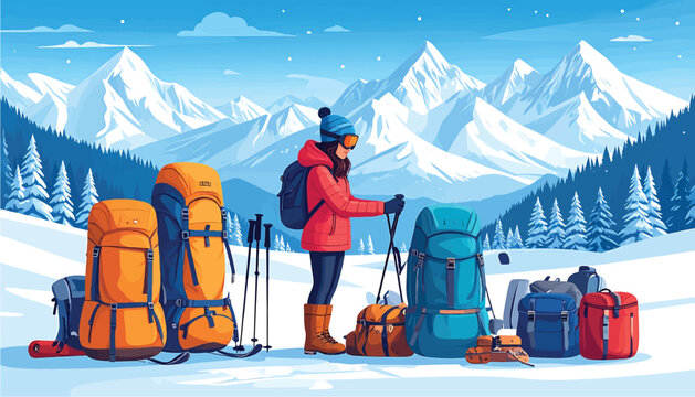 Winter sports enthusiast skiing down snowy mountain.