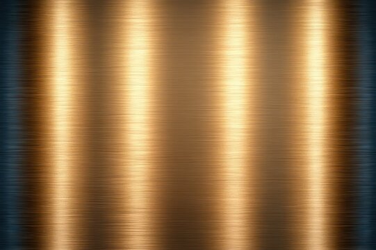 Elegant warm brushed metal surface with vertical golden light bands and horizontal brushed grain, sleek luxurious reflective bronze texture