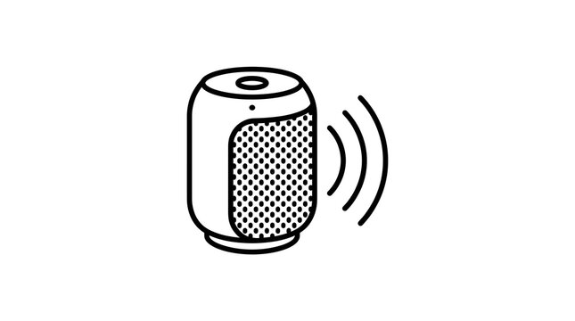 smart speaker icon line art