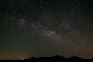 Milky Way over mountain silhouettes at night © Leire Iragi