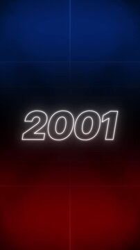 2001 Text Retro Style vertical