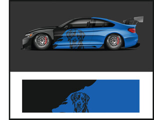 Fototapeta premium Stylish Dog-Themed Racing Car Wrap Design