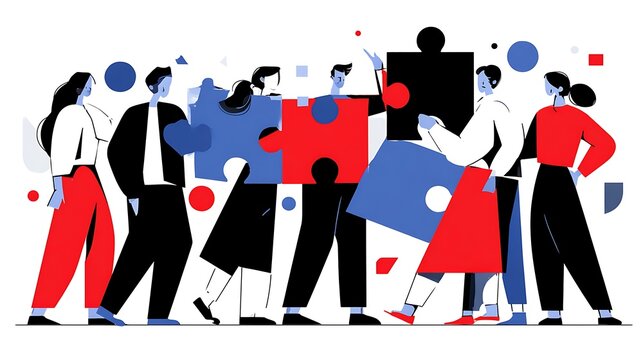 Flat of diverse group of people holding red heart symbols diversity love unity