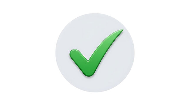 Green Check Mark in Circle True or Correct Sign Icon