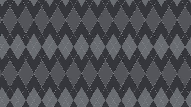 Gray argyle diamond pattern scrolling, british classic seamless loop background