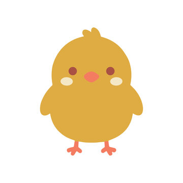 Cute Yellow Cartoon Baby Chicken.