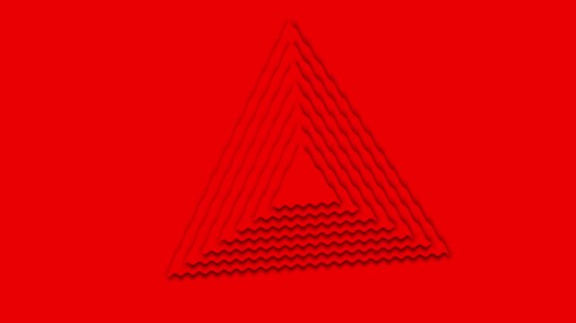 Abstract red layered triangle background with wavy geometric shapes and minimal design