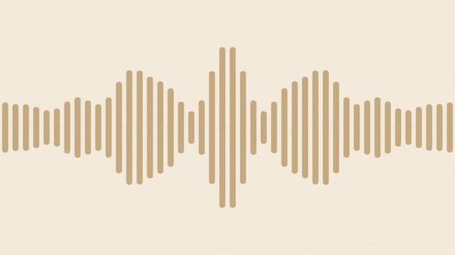 Beige audio spectrum equalizer bars pulsing to music, seamless loop visualizer background