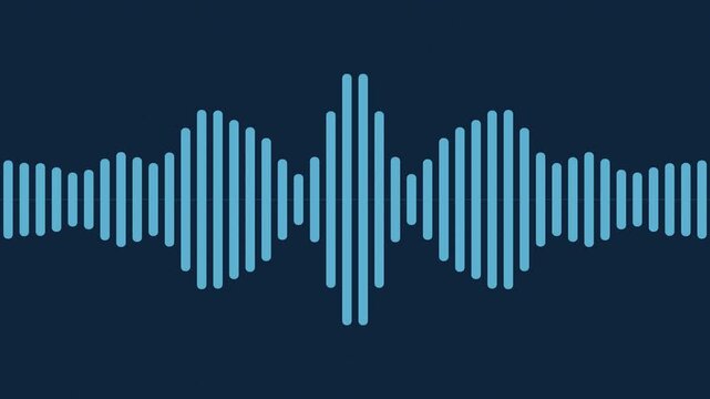 Blue audio spectrum equalizer bars pulsing to music, seamless loop visualizer background