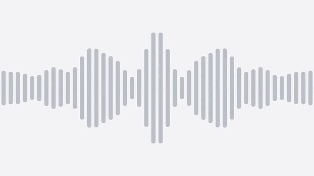 White audio spectrum equalizer bars pulsing to music, seamless loop visualizer background